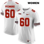 Women's NCAA Ohio State Buckeyes Blake Pfenning #60 College Stitched Authentic Nike White Football Jersey OC20W51CO